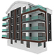 Simple Building Model with Double Terrace - 3DOcean Item for Sale