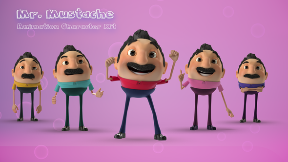 Mr. Mustache - Character Animation kit