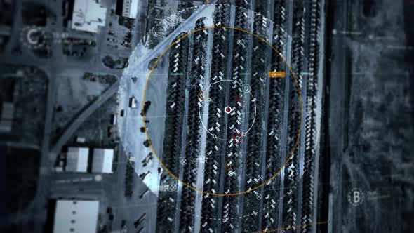 Spy Satellite Surveillance Scanning System On A High Tech Computer Program alt