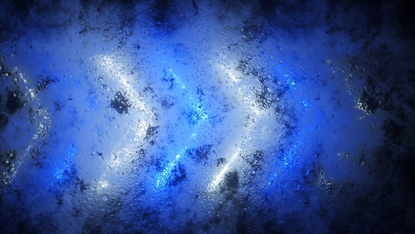 Bright Neon Arrows Flash Through a Fogged Window alt