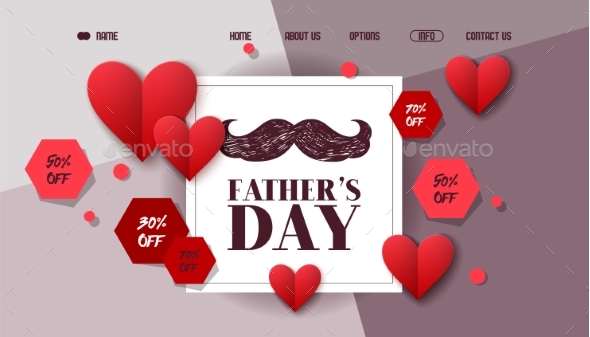 Fathers Day Sale Banner or Landing Page Template