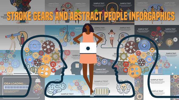 Stroke, Gears and Abstract People Inforgaphics