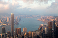 Cityscape Hong Kong on wide harbor banks against hills - PhotoDune Item for Sale
