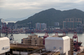 Container port wide river between Hong Kong industrial districts - PhotoDune Item for Sale