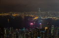 Cityscape famous Hong Kong buildings towers by night harbor - PhotoDune Item for Sale