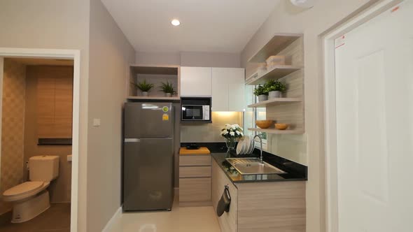 Compact Kitchen Decoration full with Kitchenette and Appliances
