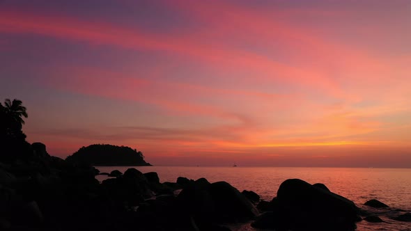 Aerial View Scenery Sweet Sky Cover The Sea.