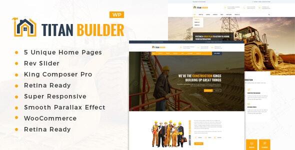 Titan Builders : Construction WordPress Theme