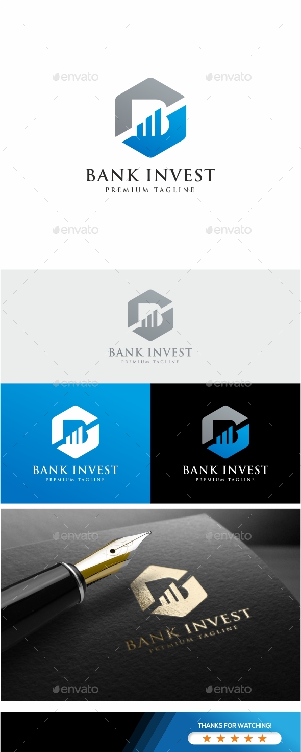 Bank Invest B Letter Logo