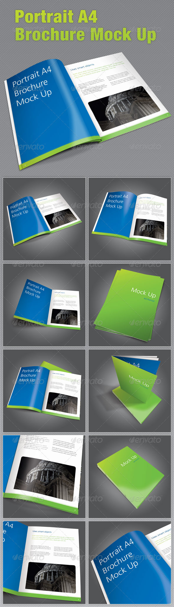 Download A4 Brochure Mockup Portrait Graphics Designs Templates