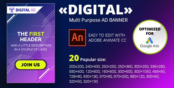 «DIGITAL» Multi Purpose AD BANNER |  Adobe Animate CC