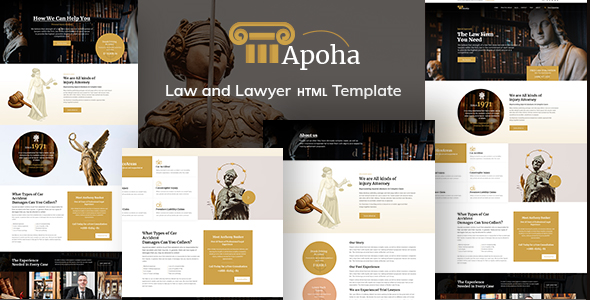 Apoha - Law and Lawyer HTML Template