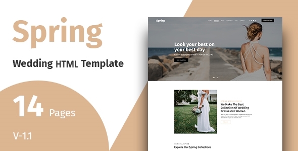 Spring – Wedding Dress HTML Template