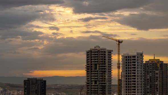 Time Lapse View Of City And Clouds