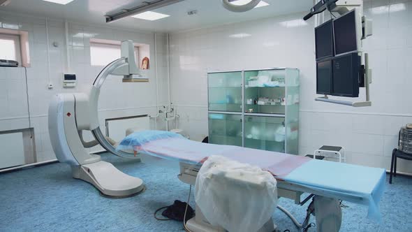 Modern operating room with a lot of equipment