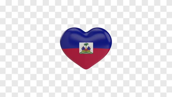 Haiti Flag on a Rotating 3D Heart