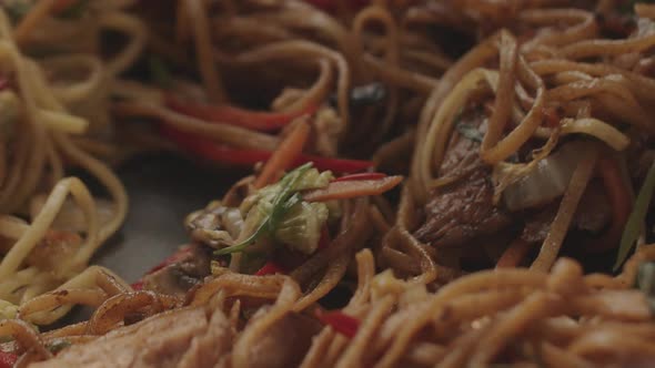 Delicious Wok Noodles Shrimp with Vegetables