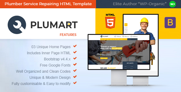 Plumart - Plumber Service Repairing HTML Template