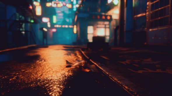 Bokeh Lights on Night Street in Asia