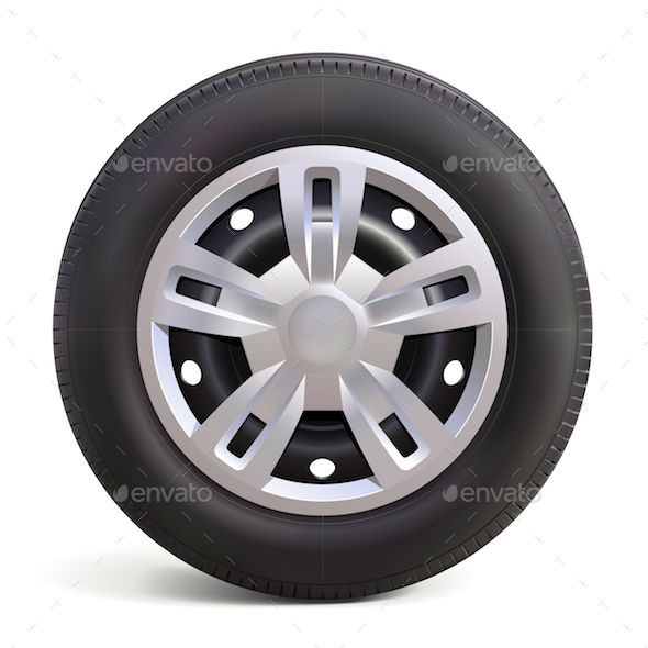 Vector Car Wheel with Disk