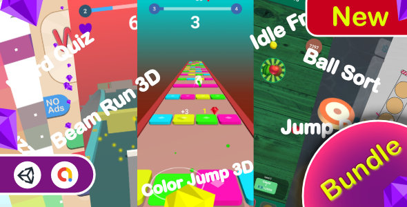 Casual Bundle Games - 7 Games(Unity Complete+Admob+Android+Ios)