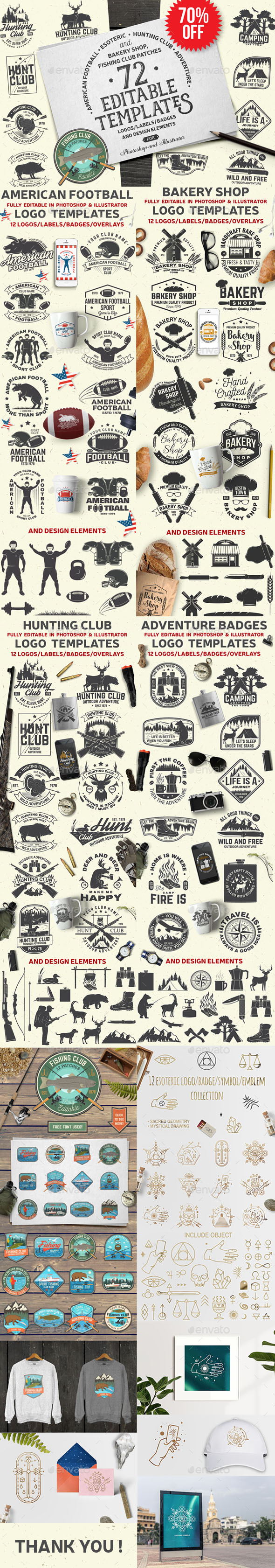72 Badge Graphics in One Bundle Part.5