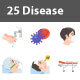 Disease Color Vector Icons - GraphicRiver Item for Sale