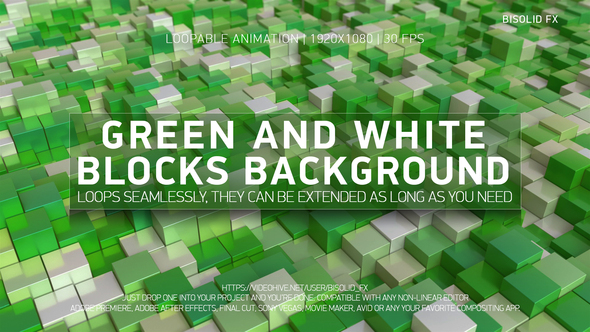 Abstract Green And White Blocks Background