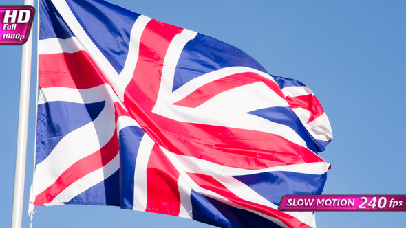 Flag Of The Great Britain Lit By The Sun