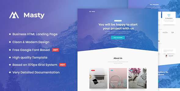 Masty - Business HTML Landing Page Template