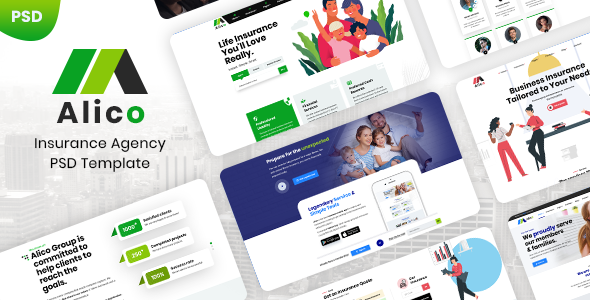 Alico - Insurance PSD Template