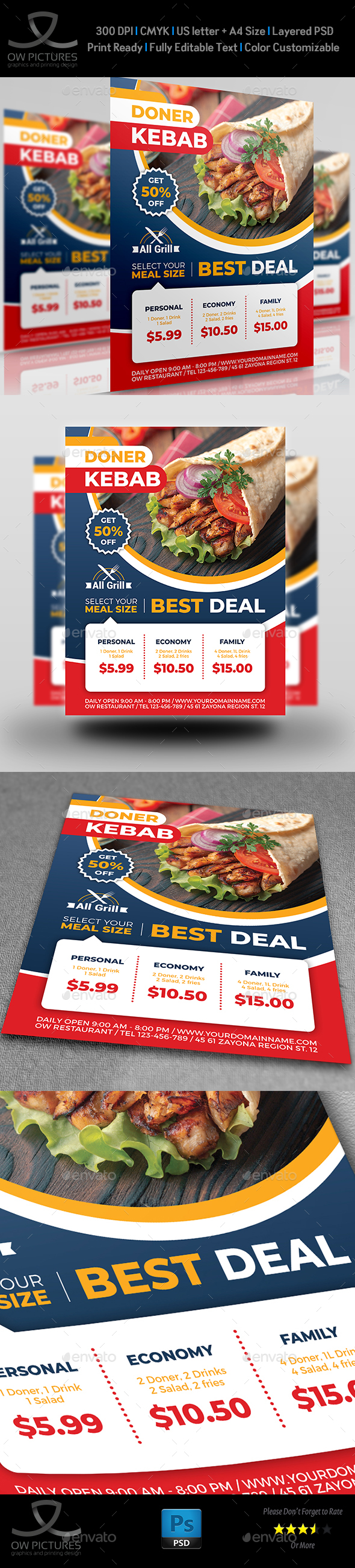 Kebab Flyer Graphics Designs Templates From Graphicriver