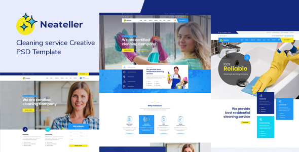 Neateller - Cleaning Services PSD Template