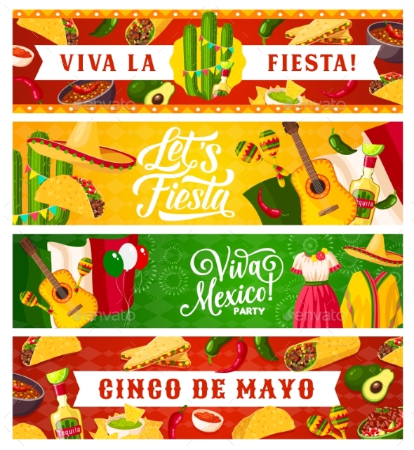 Cinco De Mayo Mexican Holiday Banners