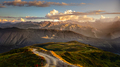 Beautiful mountain landscape view with road in foreground, Svaneti, Country of Georgia - PhotoDune Item for Sale