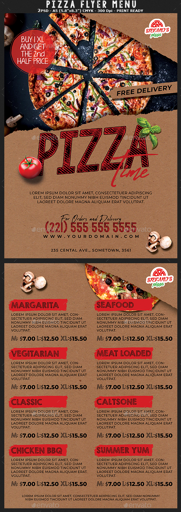 Pizza Flyer Template Graphics Designs Templates