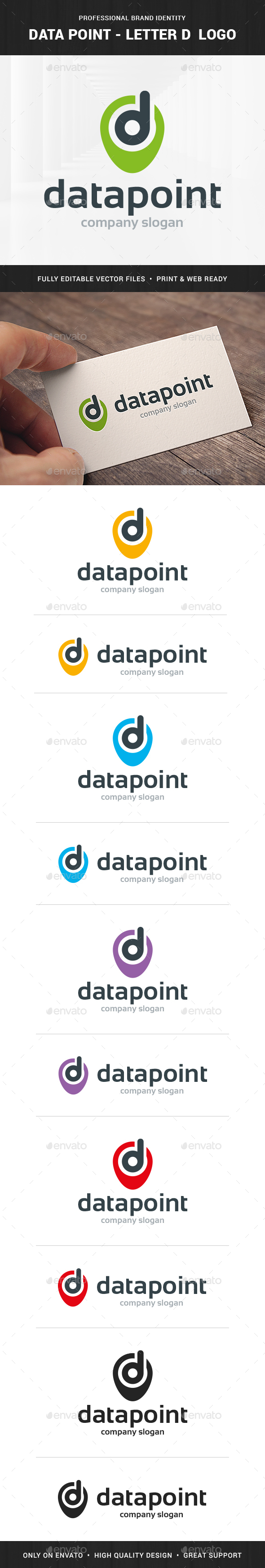 Data Point - Letter D Logo