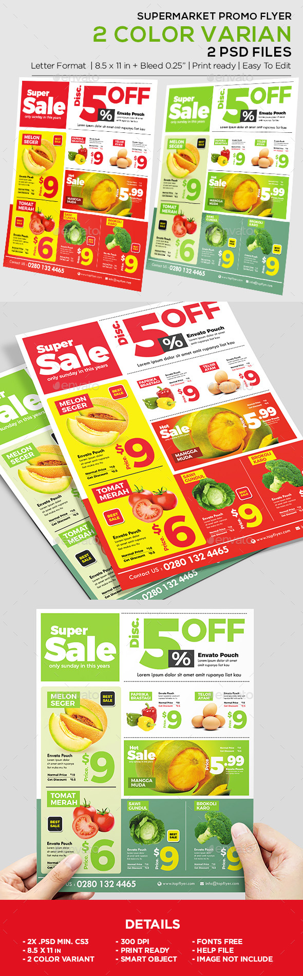 Supermarket Flyer Graphics Designs Templates