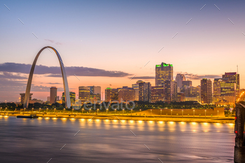 Mississippi River at twilight.