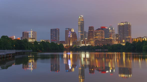 Austin, Texas, USA downtown skyline on the Colorado River