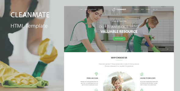 CleanMate - Cleaning Company Maid Gardening Template