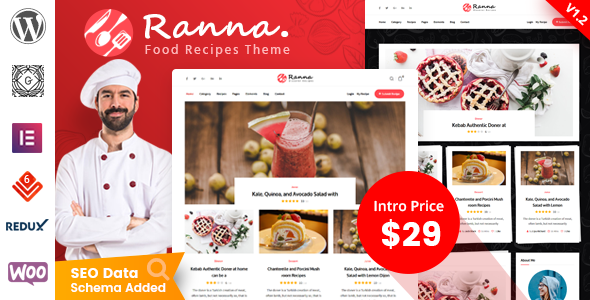 Ranna – Food & Recipe WordPress Theme Preview
