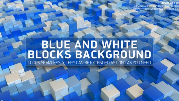 Abstract Blue And White Blocks Background