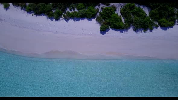 Aerial nature of paradise resort beach wildlife by blue ocean with white sandy background of a dayou