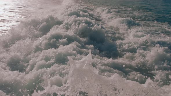 Splashing water in sea