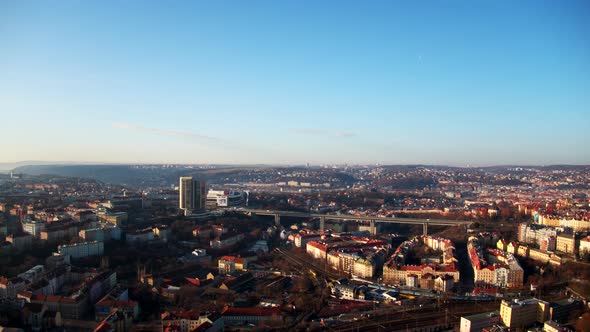 prague drone fly bridge hyperlapse