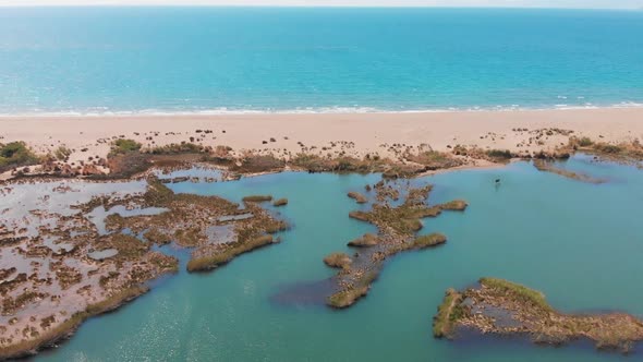 Aerial Drone View of Dalyan Delta and Iztuzu Beach