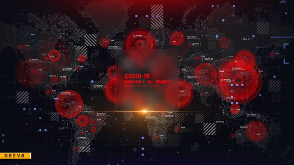 Virus Map Intro/ Corona Virus Covid-19/ DNA/ HUD UI/ Medical Digital Opener/ Pandemic/ World Terror