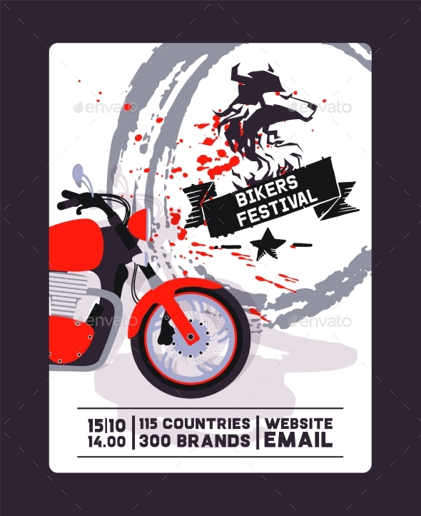Flyer with Contact, Biker Festival and Motorshow