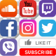 Social Media Icons, Like & Subscribe - VideoHive Item for Sale